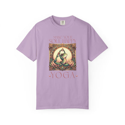 Yoga Frog Make Your Soul Happy Unisex T-Shirt, Casual Wear, Highlander Fan Gift, T-Shirt Printify Orchid S