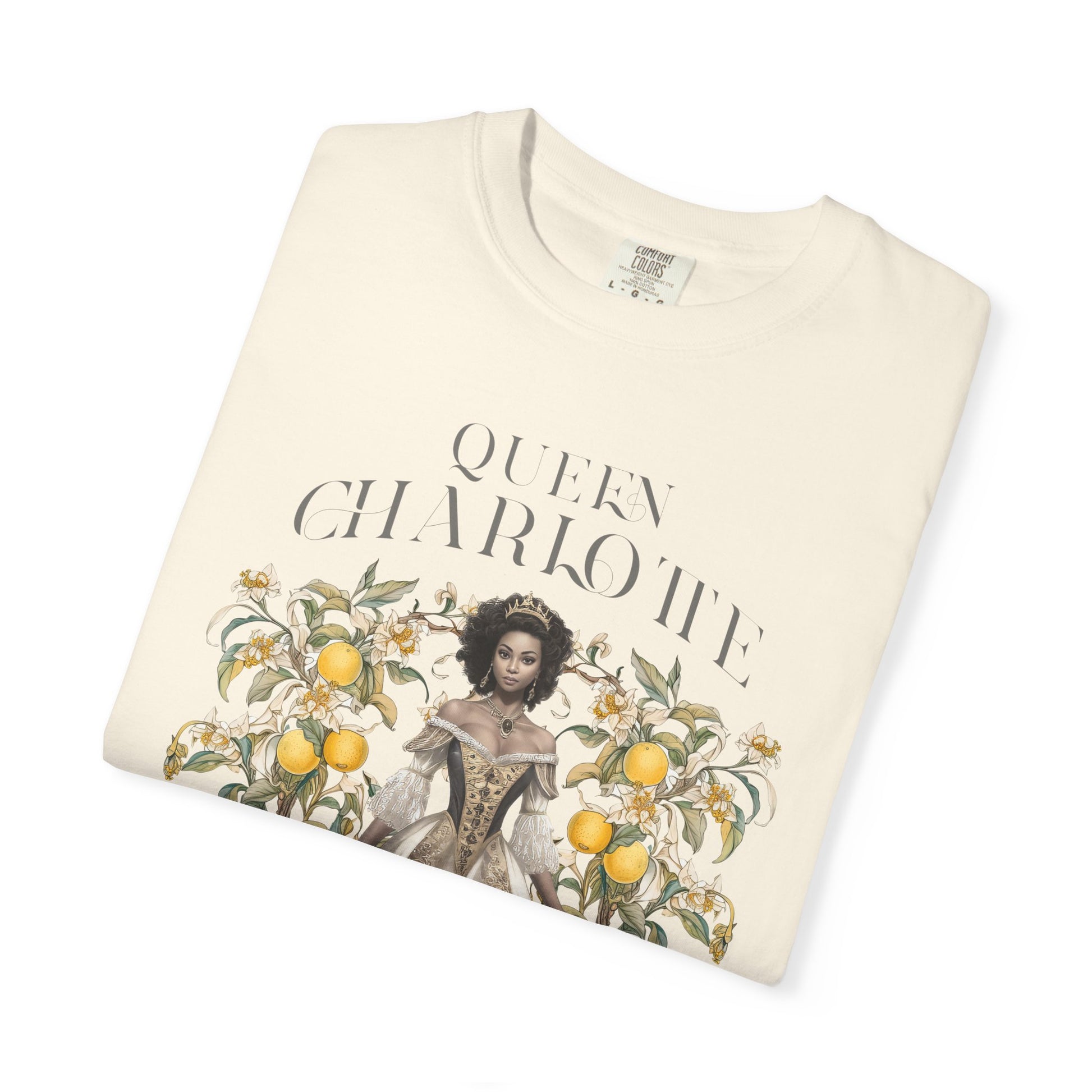 Queen Charlotte T-Shirt Literary Regency Period Tee Historical Drama Series Watching Spilling The Tea Theme Gift for Her Birthday Christmas T-Shirt Printify