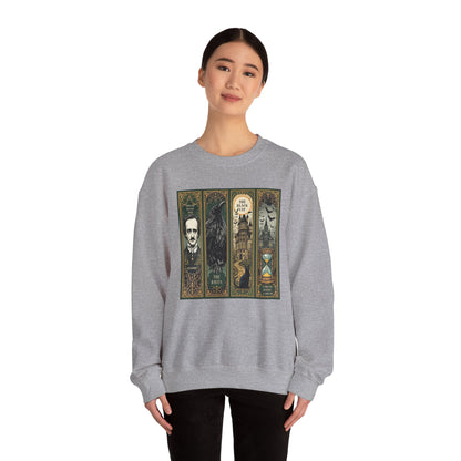 Edgar Allan Poe Sweatshirt The Raven Nevermore Gothic Horror Sweater Dark Academia Macabre Halloween Gift for Book Lovers Birthday Christmas