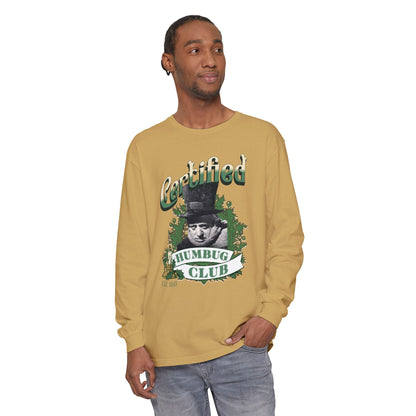 A Christmas Carol Long Sleeve T-Shirt | Vintage Humor Tee Certified Humbug Club Unisex Gift Gag Holiday Apparel Casual Outfit Long-sleeve Printify
