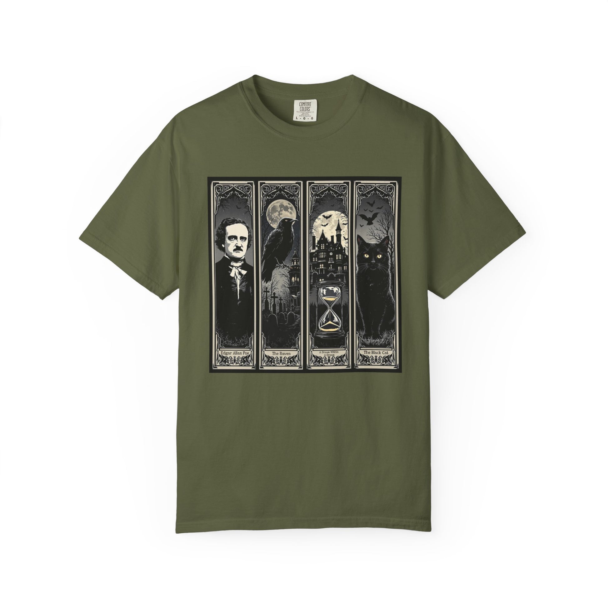 Edgar Allan Poe T-Shirt Gothic Graphic Tee The Raven Nevermore Quote Horror Literature Shirt Dark Academia Aesthetic Halloween Party Gift T-Shirt Printify Hemp S