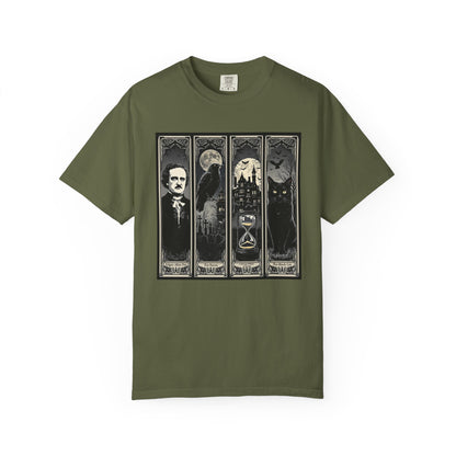 Edgar Allan Poe T-Shirt Gothic Graphic Tee The Raven Nevermore Quote Horror Literature Shirt Dark Academia Aesthetic Halloween Party Gift T-Shirt Printify Hemp S