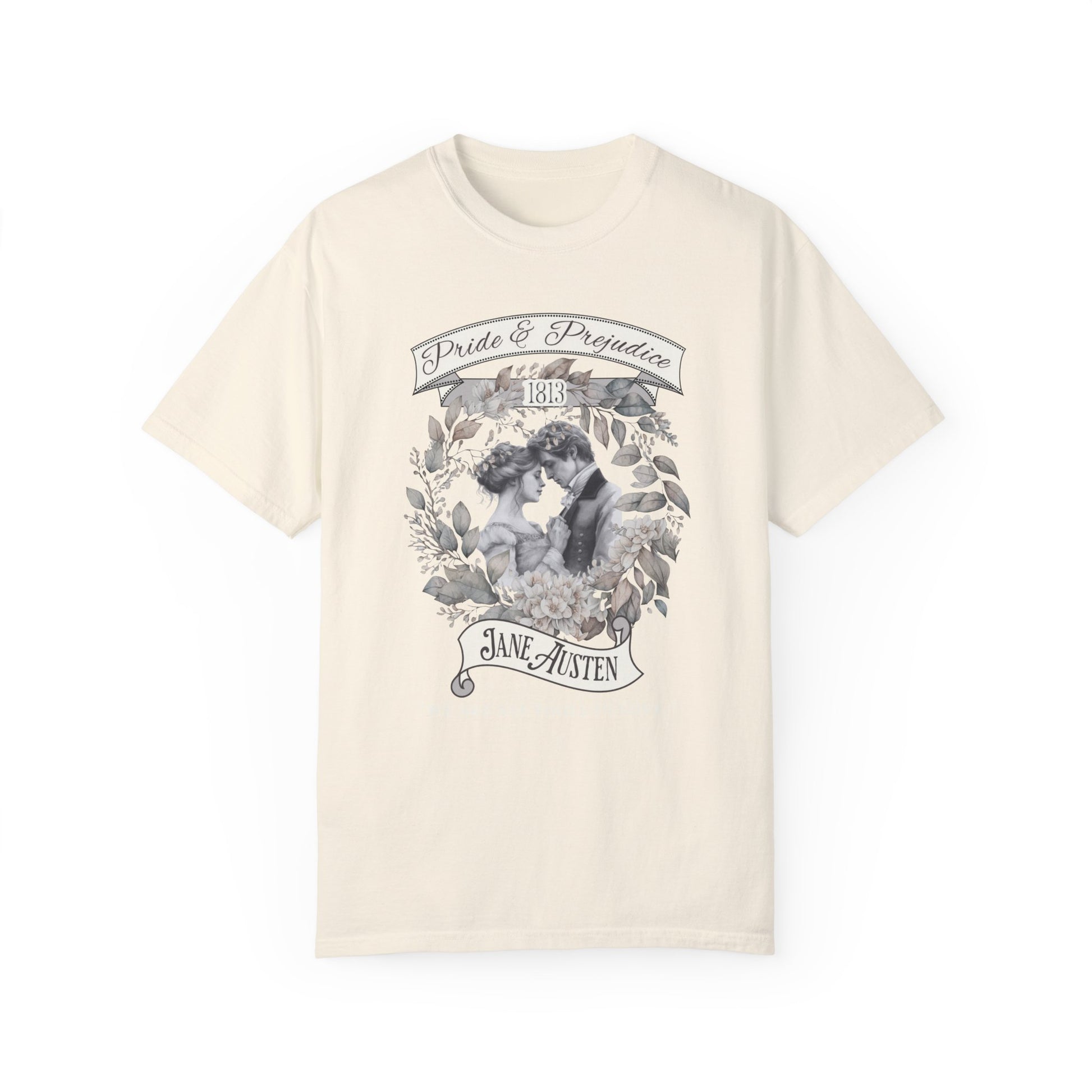 Jane Austen TShirt, Pride & Prejudice Historical Romance Comfort Colors, Bookish Literary Jane Austen Fan Art Gift, Oversized Bookclub Shirt T-Shirt Printify Ivory S 