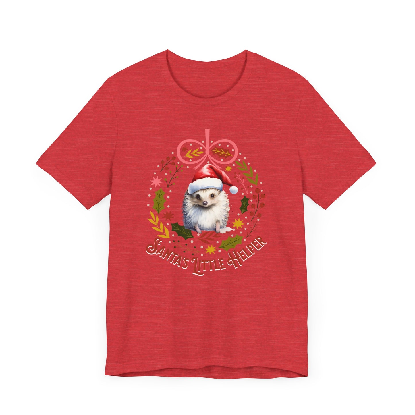 HedgeHog Christmas Shirt Cute Santa's Little Helper T-Shirt, Hedgehog Lover Gift, Merry Christmas Shirt, Country Christmas Animal Lover Gift T-Shirt Printify   