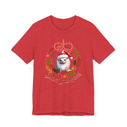 HedgeHog Christmas Shirt Cute Santa's Little Helper T-Shirt, Hedgehog Lover Gift, Merry Christmas Shirt, Country Christmas Animal Lover Gift T-Shirt Printify   