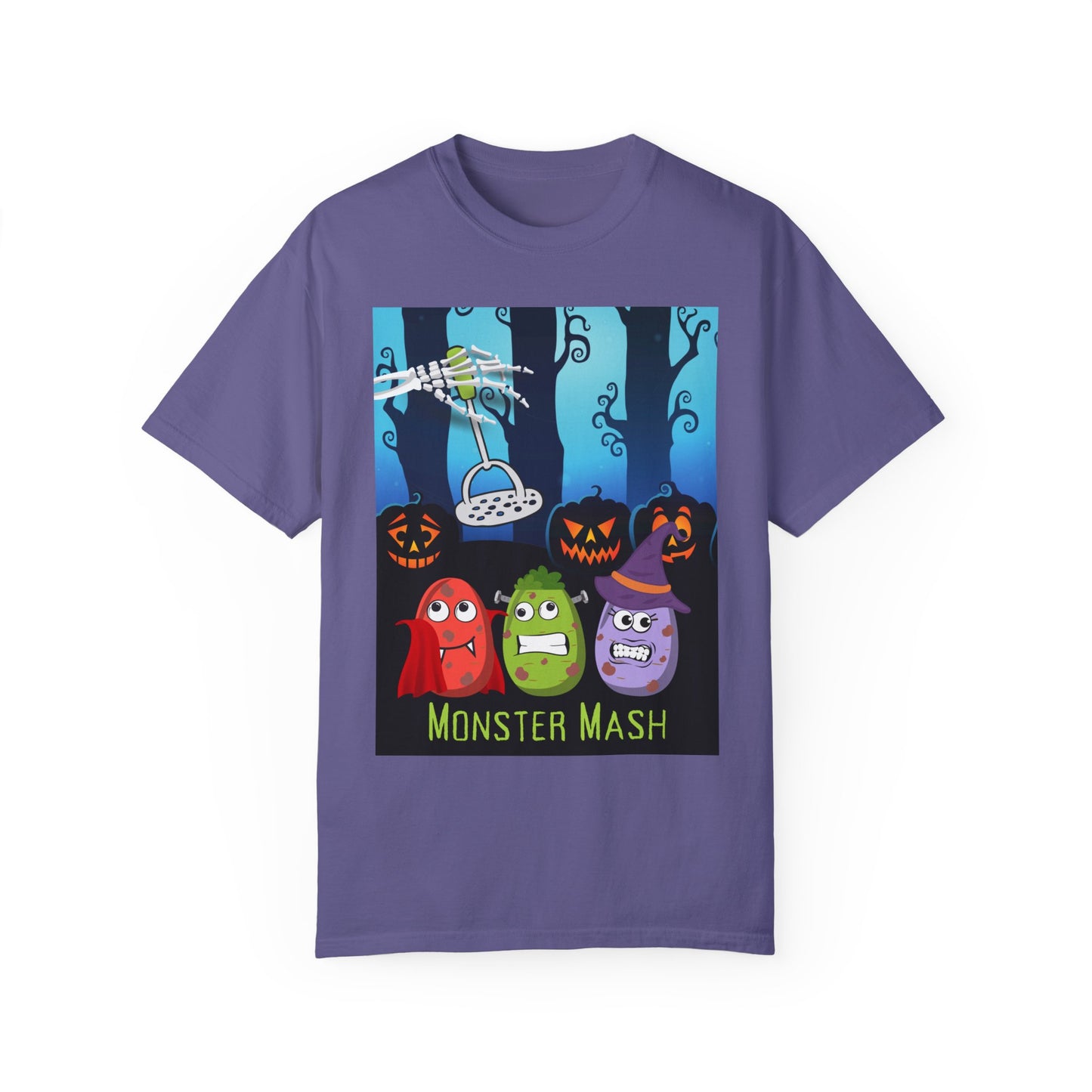 Funny Halloween Monster Mash Comfort Colors Tee, Spoof of the Retro Monster Mash Shirt, Cute Fall Autumn, Halloween T-Shirt, Gift for Friend T-Shirt Printify Grape S 