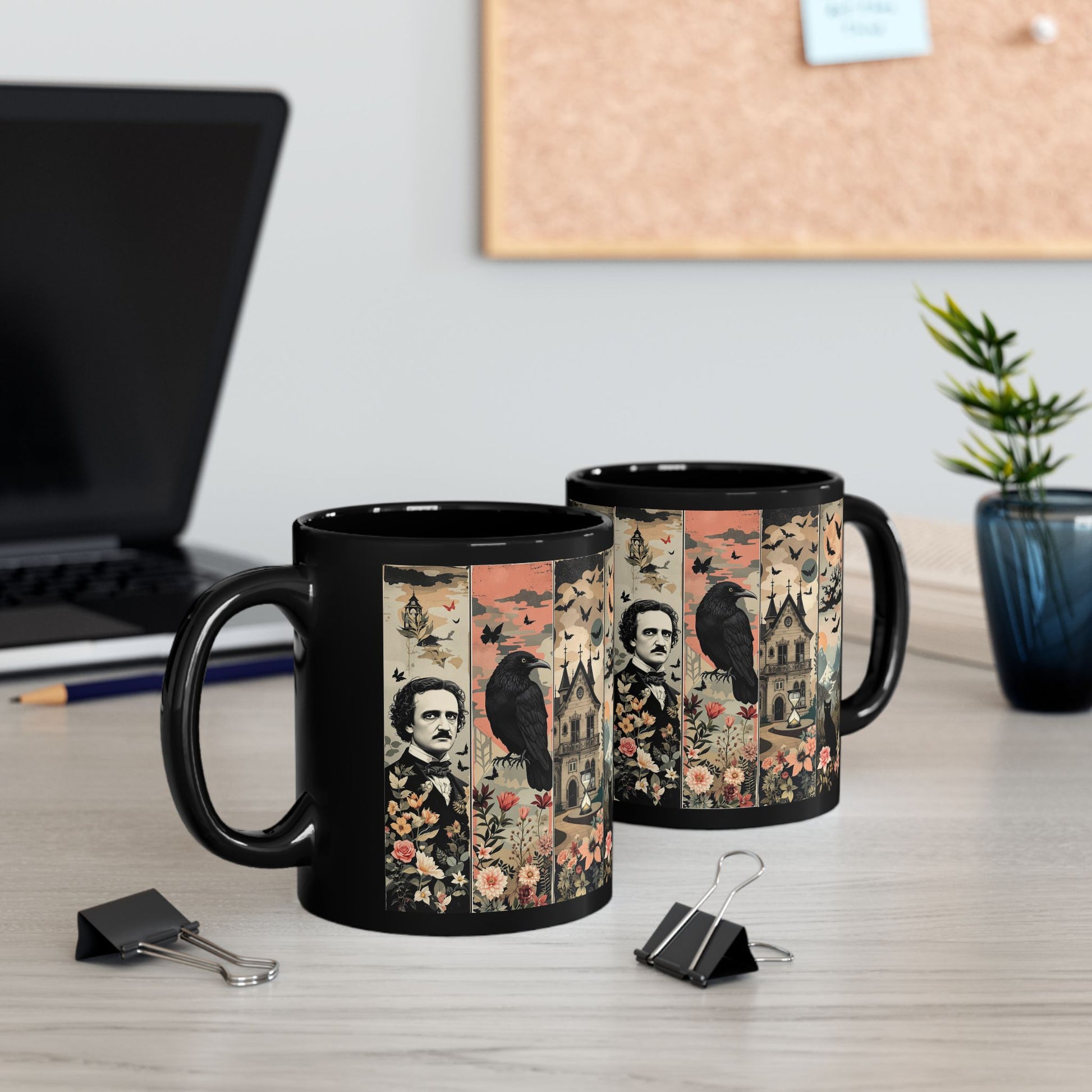 Edgar Allan Poe Mug Gothic Literary Gift For Book Lover Dark Academia Macabre Fall Coffee Cup Halloween Poetember Party Gift For Bookclub Mug Printify