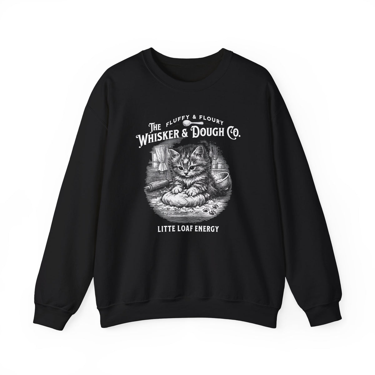 Whisker & Dough Co kitten illustration Sweatshirt | Little Loaf Energy