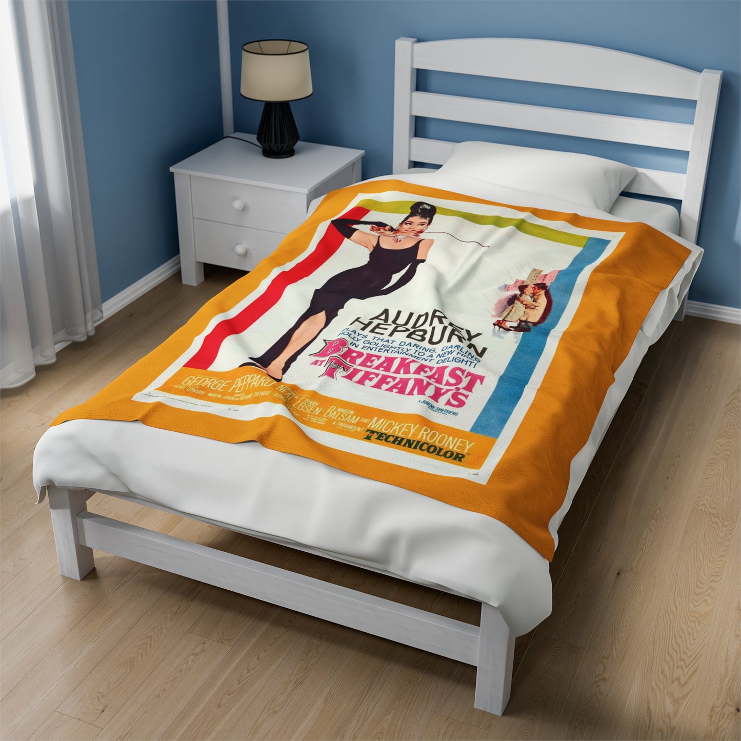 Breakfast at Tiffany's T & Co Throw Blanket, Soft Classic Audrey Hepburn, Book Lover Reading, Movie Poster Blanket, Truman Capote Fan Gift All Over Prints Printify   