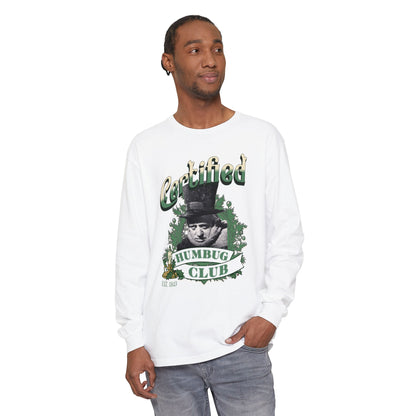 A Christmas Carol Long Sleeve T-Shirt | Vintage Humor Tee Certified Humbug Club Unisex Gift Gag Holiday Apparel Casual Outfit Long-sleeve Printify