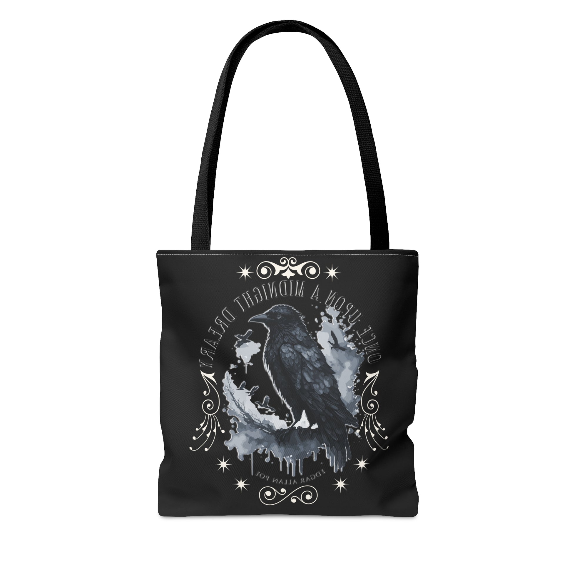 Edgar Allan Poe Tote Bag, The Raven Vintage Poetry Lover Shoulder Bag, Dark Academia, Literary, Bookish, Bookclub Gift, Fall Autumn Gift Bags Printify   