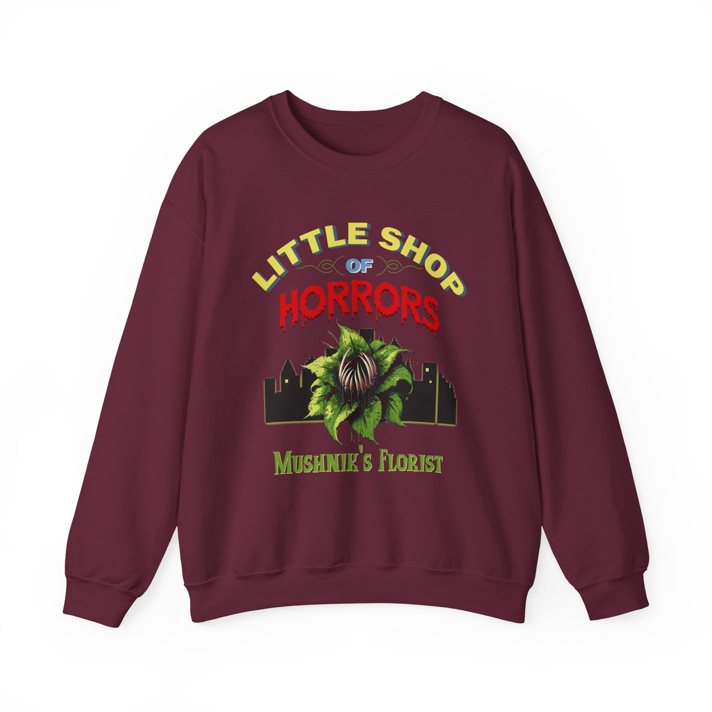 Little shop of horrors  Unisex Heavy Blend™ Crewneck Sweatshirt Sweatshirt Printify S Maroon 