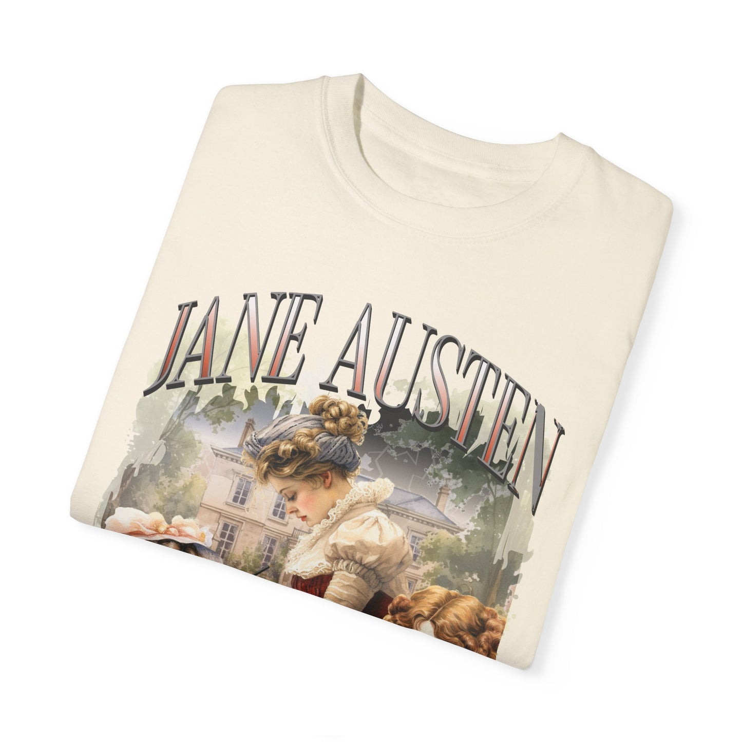 Retro Jane Austen Unisex Garment-Dyed T-shirt T-Shirt Printify   