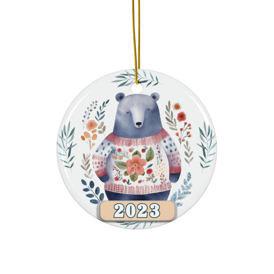 Christmas 2023 Ornament, Scandinavian, Swedish Decoration, Holiday Gift Idea, Heirloom Keepsake, Host Gift Exchange, Family Xmas Tree Bauble Home Decor Printify Circle One Size 