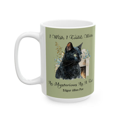 Edgar Allan Poe Coffee Mug Nevermore The Black Cat Coffee Cup Gift For Book Lover Reader Gift For Gothic Dark Academia Bookish Birthday Gift Mug Printify   