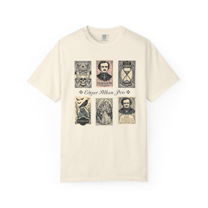 Edgar Allan Poe T-Shirt Gothic Graphic Tee The Raven Nevermore Quote Horror Literature Shirt Dark Academia Aesthetic Halloween Party Gift T-Shirt Printify Ivory S