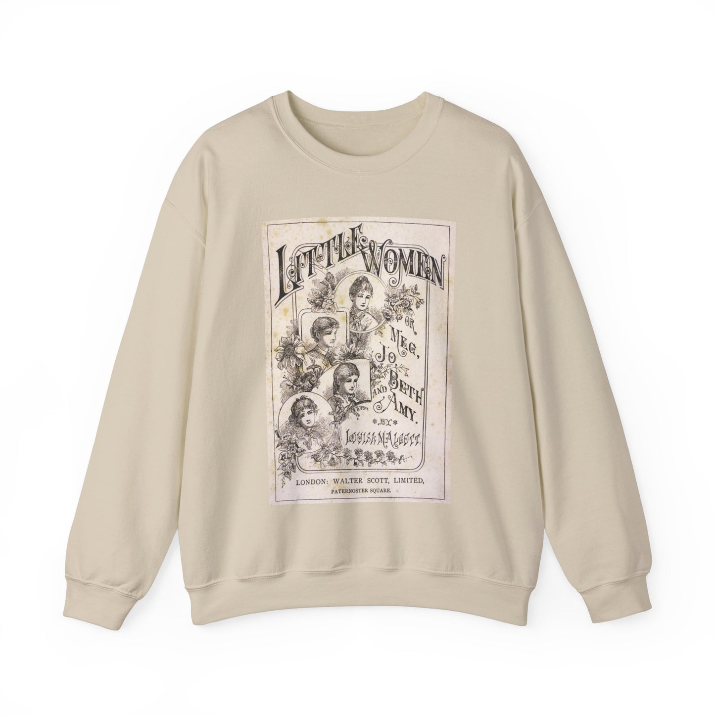 Little Women Sweatshirt, Louisa May Alcott Historical Romance Sweater, Bookish Literary Fan Art Gift, Gift for Her, Bookclub Crewneck Shirt Sweatshirt Printify S Sand 