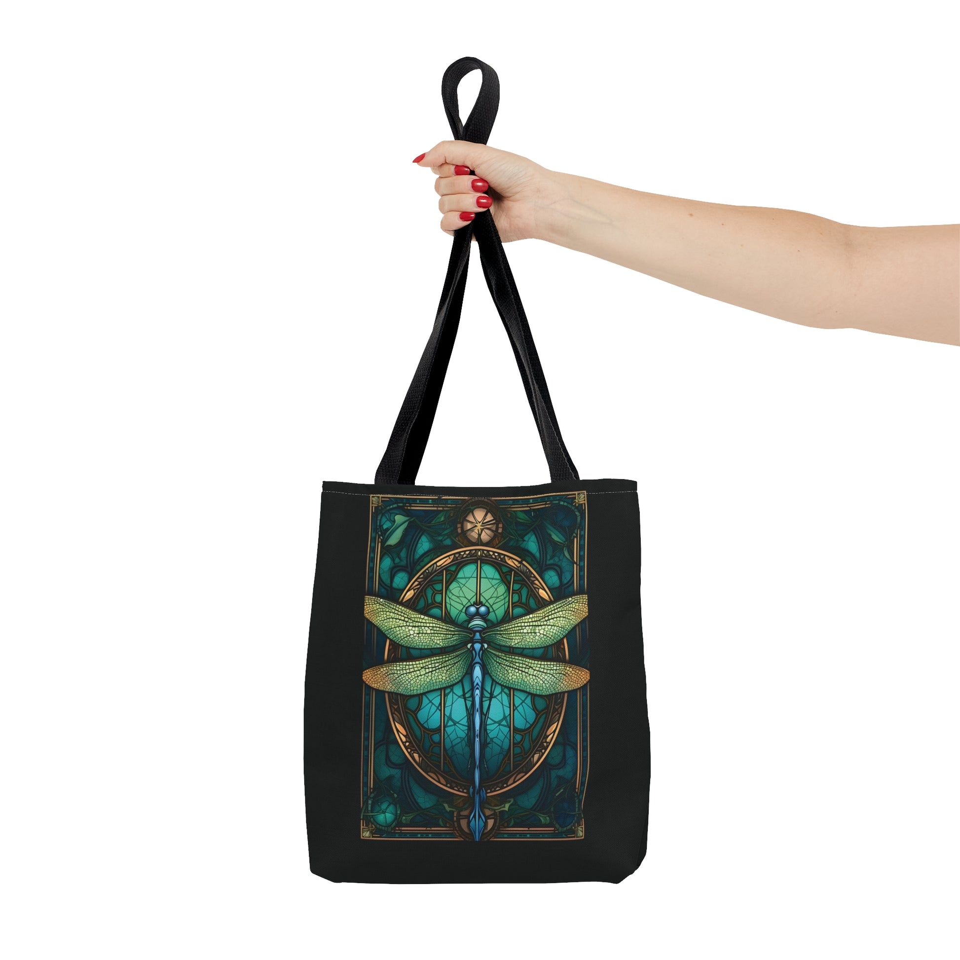 Stained Glass Dragonfly Tote Bag, Pretty Tarot Card Shoulder Bag, Book, Library, Grocery, Travel Bag, Dark Academia, Bookish Bookclub Gift, Bags Printify   