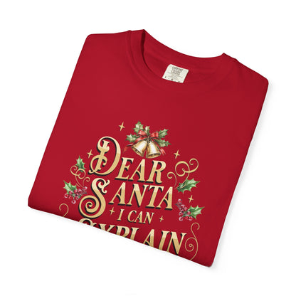 I Can Explain Christmas T-Shirt, Funny Holiday Gift, Dear Santa I'm the Reason Why Tee, Unisex Casual Wear, Festive Apparel
