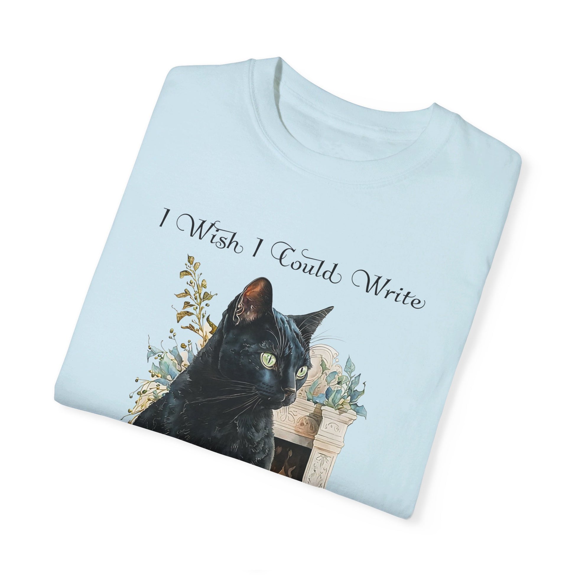 Edgar Allan Poe T-Shirt The Black Cat Nevermore The Raven Poe Fan Art Poetry Book Lover, Dark Cottagecore Macabre Gift, Light, Dark Academia T-Shirt Printify   