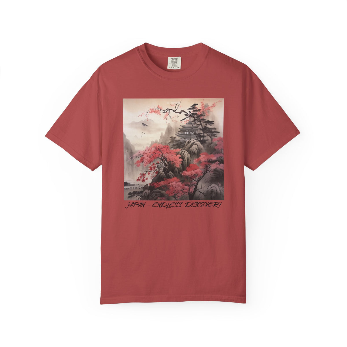 Japanese Mountain T-Shirt Pretty Sumi-e Style Japan Landscape Ink Painting Gift For Her Japanese Vacation Vintage Japanese Aesthetic Tee