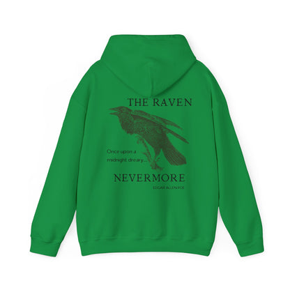 Halloween Vintage The Raven Hoodie, Spooky Season Sweater, Trick or Treating Shirt, Halloween Party Top, Edgar Allen Poe, Nevermore, Gothic Hoodie Printify   