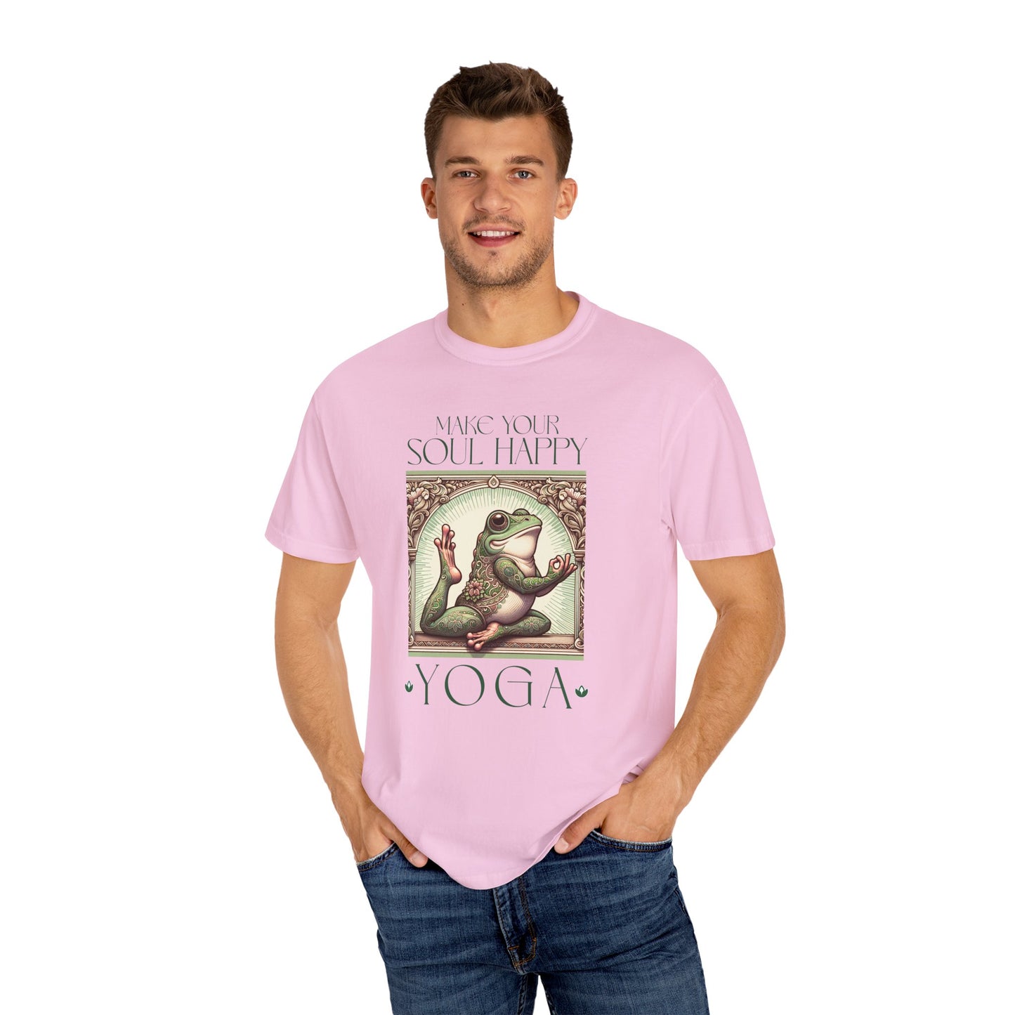 Green Yoga Frog Make Your Soul Happy Unisex T-Shirt, Casual Wear, Highlander Fan Gift,