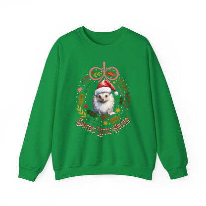 HedgeHog Christmas Sweatshirt, Cute Santa's Little Helper Sweater, Hedgehog Lover Merry Christmas Shirt, Country Christmas Animal Lover Gift Sweatshirt Printify S Irish Green 