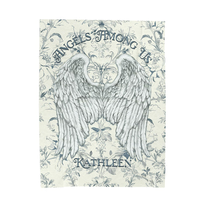 Custom Angel Wings Cuddle Plush Blanket Cozy Throw for Spiritual Gift for Birthday Christmas Gift for Mom or Best Girl Friends Angelic Love All Over Prints Printify 60" × 80"
