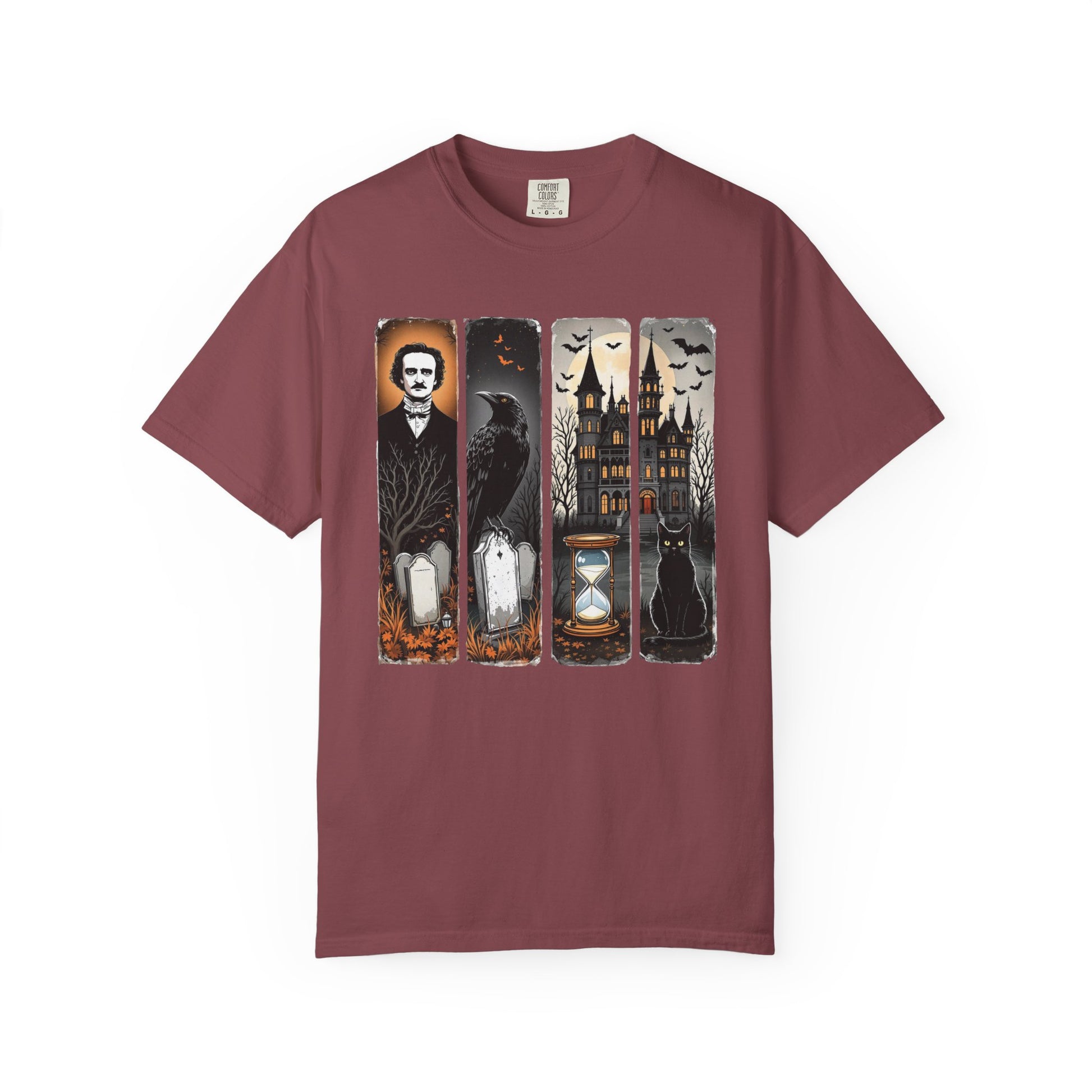 Edgar Allan Poe T-Shirt Gothic Graphic Tee The Raven Nevermore Quote Horror Literature Shirt Dark Academia Aesthetic Halloween Party Gift T-Shirt Printify Vineyard S