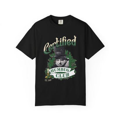 A Christmas Carol Shirt Certified Humbug Club T-Shirt | Vintage Style Unisex Tee for Holiday Fun, Christmas, Gift, Humor, T-Shirt Printify Black S