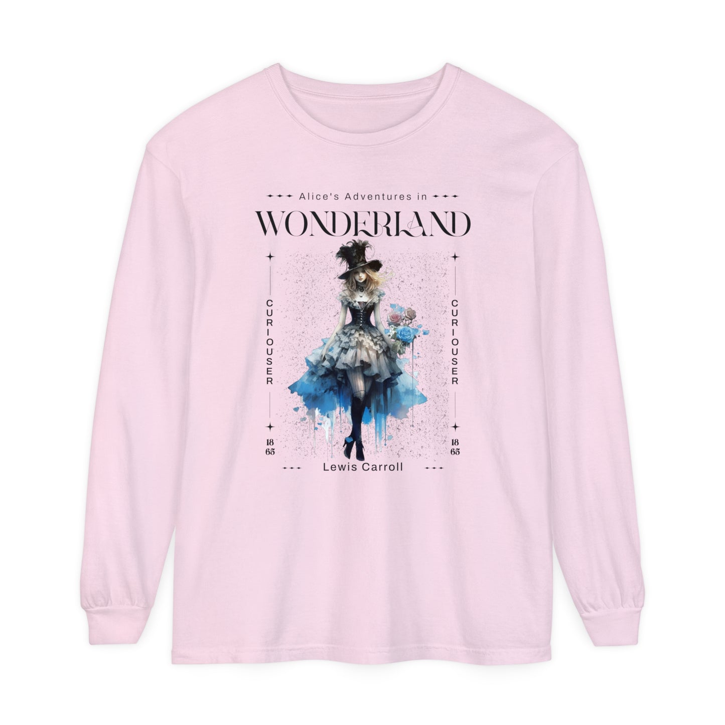 Alice In Wonderland Long Sleeve Shirt, Lewis Carroll Whimsigoth Streetwear Academia TShirt, Mad Hatter's Tea Party Tee Bookish Booktok Gift Long-sleeve Printify Blossom S 