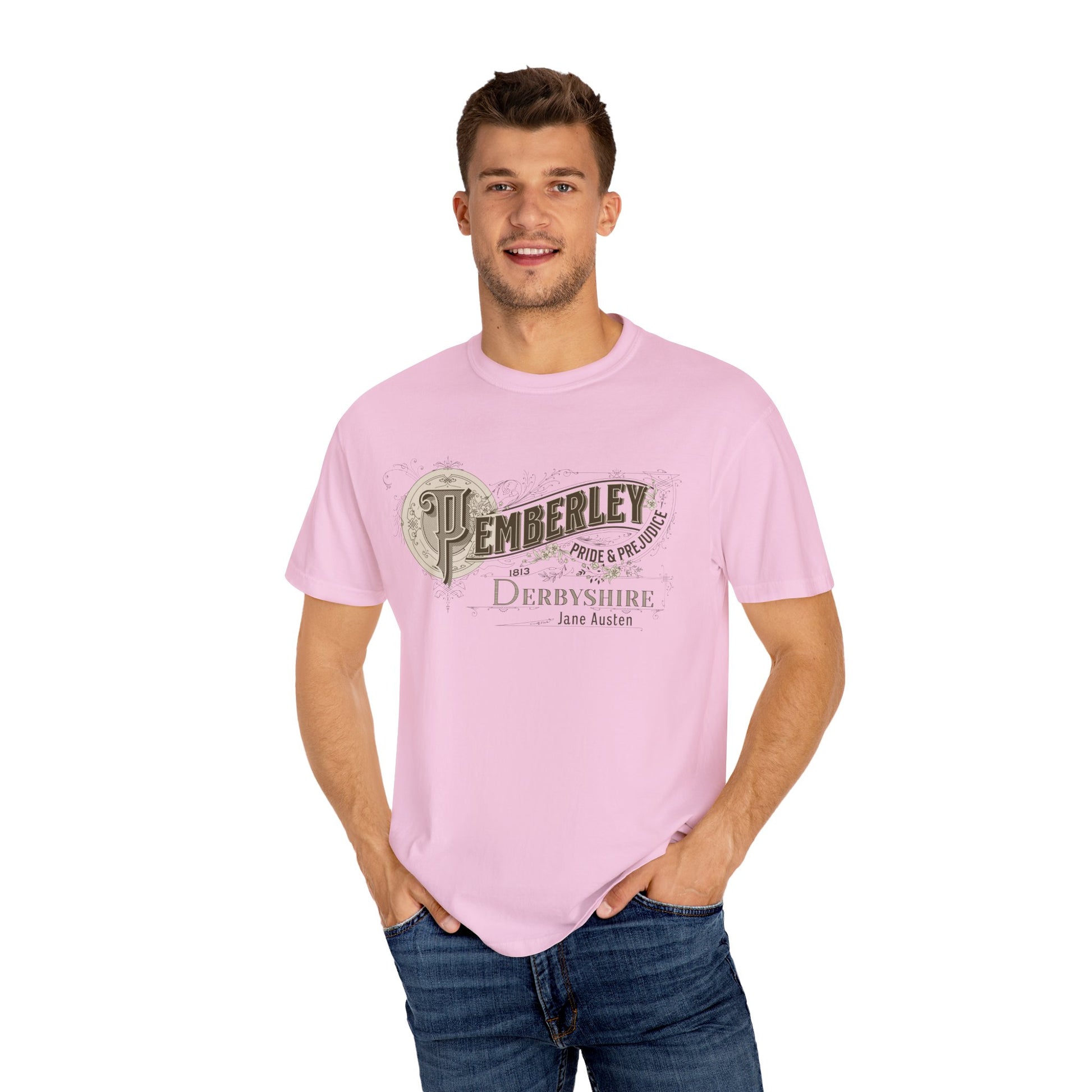 Pemberley TShirt Jane Austen Shirt Pride And Prejudice Gift For Jane Austen Fan Bookish Bookclub Gift Pemberly Derbyshire Fitzwilliam Darcy T-Shirt Printify   