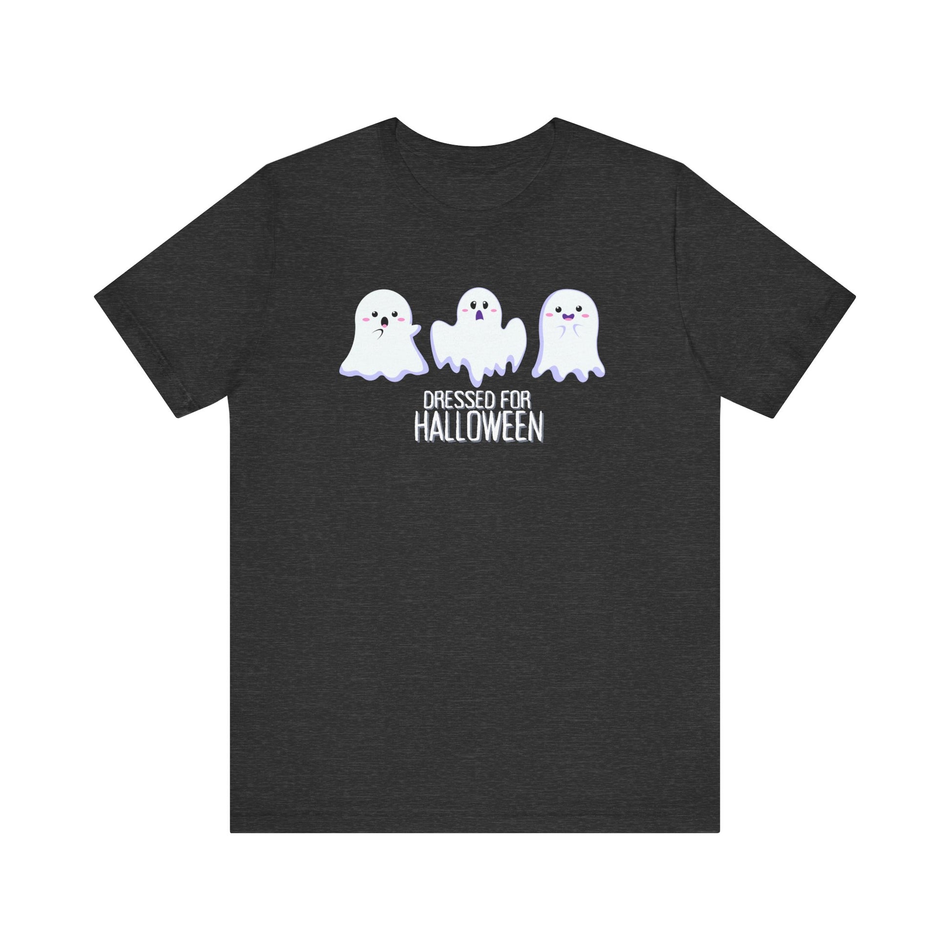 Halloween Cute Ghosts TShirt, Spooky Season Tee, Trick or Treating Shirt, Halloween Party T-Shirt, Funny Ghost Graphic T Shirt T-Shirt Printify Dark Grey Heather XS 