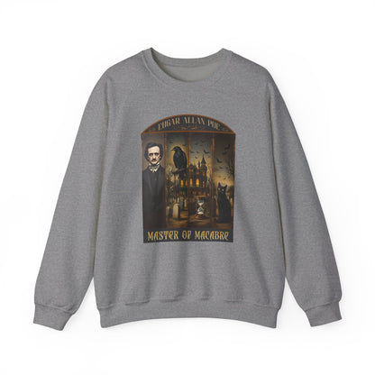 Edgar Allan Poe Sweatshirt The Raven Nevermore Gothic Horror Sweater Dark Academia Macabre Halloween Gift for Book Lovers Birthday Christmas Sweatshirt Printify Graphite Heather S
