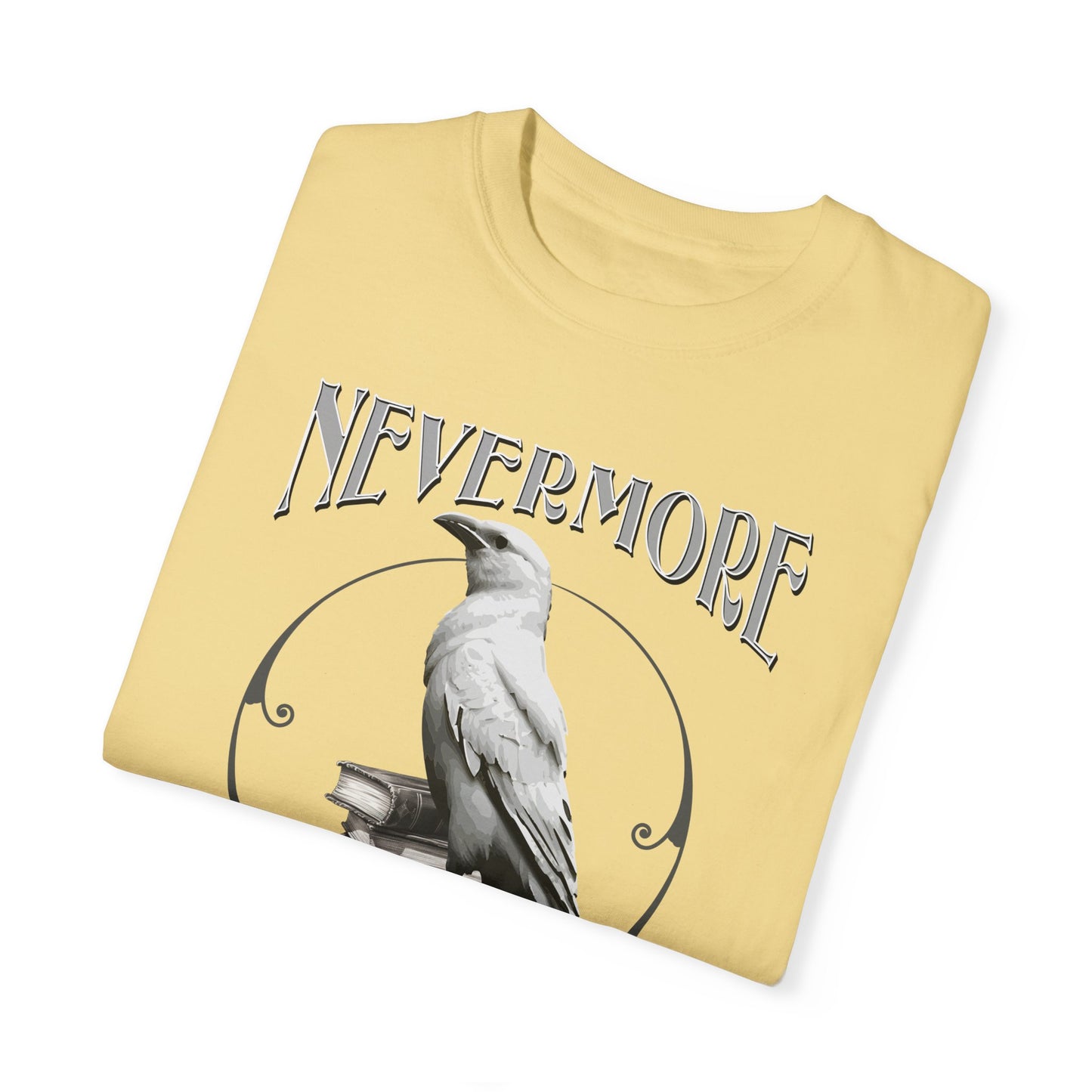 Edgar Allan Poe The White Raven Unisex Garment-Dyed T-shirt T-Shirt Printify   