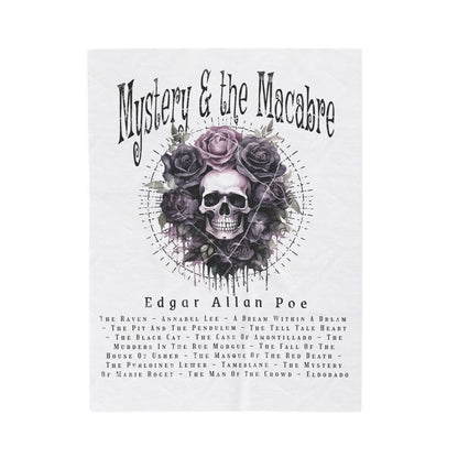 Edgar Allan Poe, Mystery & The Macbre Throw Blanket, Book Lover Reading Blanket, Gothic, Light, Dark Academia, Horror Movie Watching Blanket All Over Prints Printify 30" × 40"  