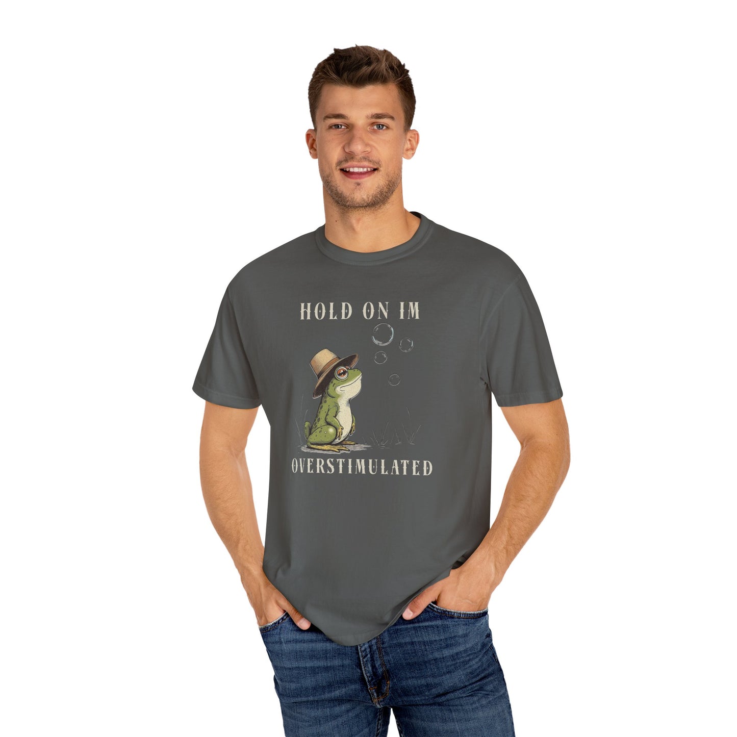 Overstimulated Frog T-Shirt Retro Fun Froggy Meme Shirt Vintage Frog And Toad Aesthetic Frog Lover Gift For Her Birthday Viral Trendy Shirt T-Shirt Printify