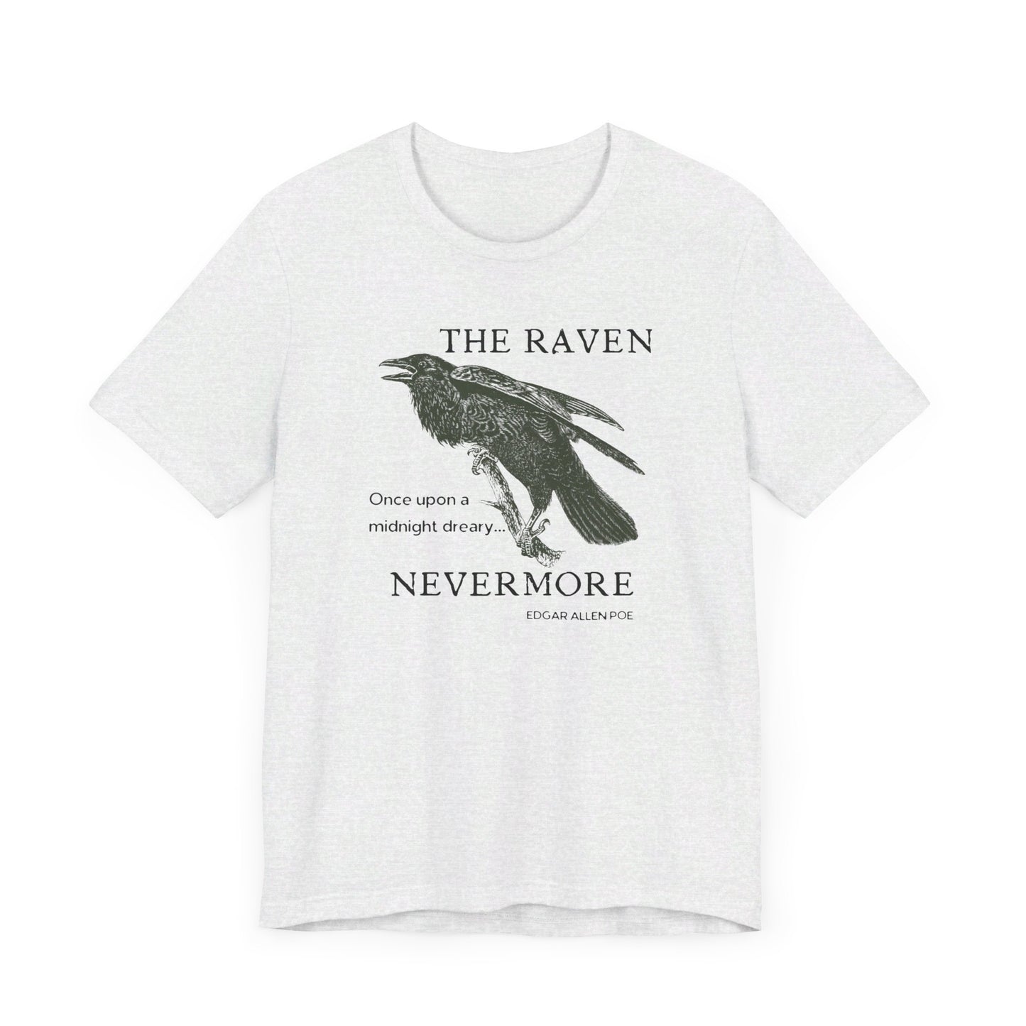 Halloween Vintage The Raven TShirt, Spooky Season Tee, Trick or Treating Shirt, Halloween Party T-Shirt, Edgar Allen Poe, Nevermore, Gothic T-Shirt Printify   