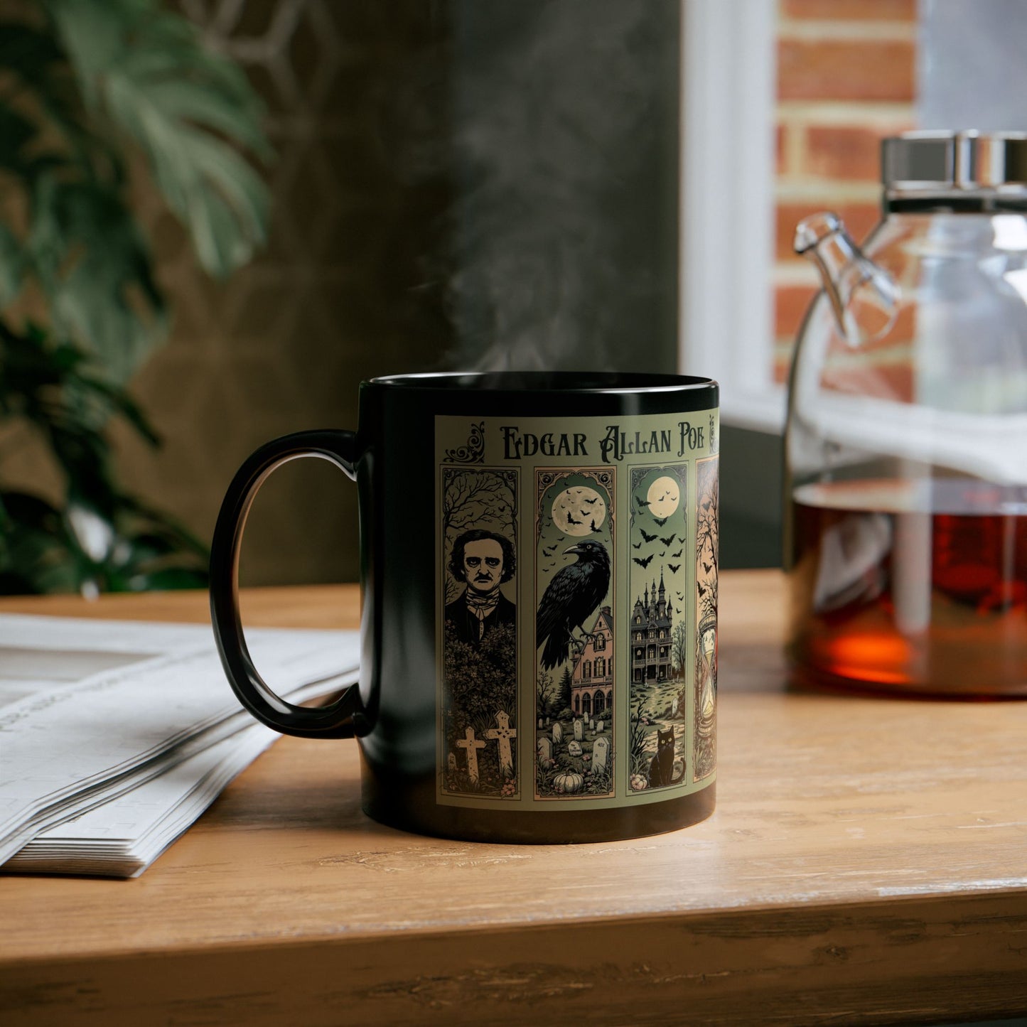 Edgar Allan Poe Mug Gothic Literary Gift For Book Lover Dark Academia Macabre Fall Coffee Cup Halloween Poetember Party Gift For Bookclub Mug Printify