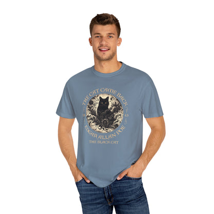 Gothic Cat TShirt Edgar Allan Poe The Black Cat Dark Academia Cottagecore Aesthetic Book Lover Gift Haunting Apparel Halloween Fall Tee T-Shirt Printify