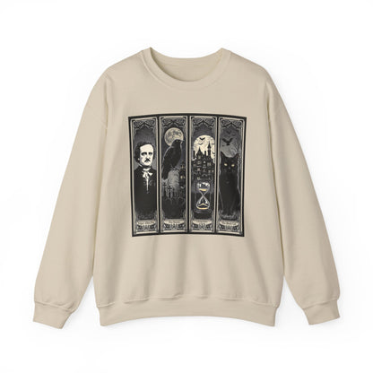 Edgar Allan Poe Sweatshirt The Raven Nevermore Gothic Horror Sweater Dark Academia Macabre Halloween Gift for Book Lovers Birthday Christmas Sweatshirt Printify Sand S