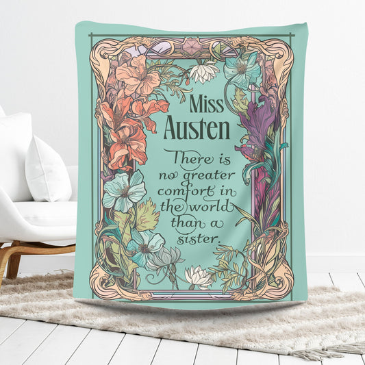 Jane Austen Quote Cozy Literary Velveteen Blanket - Perfect for Book Lovers, Gifts for Sisters, Home Decor, Reading Nook, Cozy Nights All Over Prints Printify