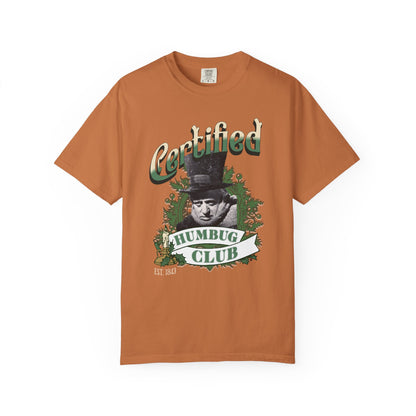 A Christmas Carol Shirt Certified Humbug Club T-Shirt | Vintage Style Unisex Tee for Holiday Fun, Christmas, Gift, Humor, T-Shirt Printify Yam S