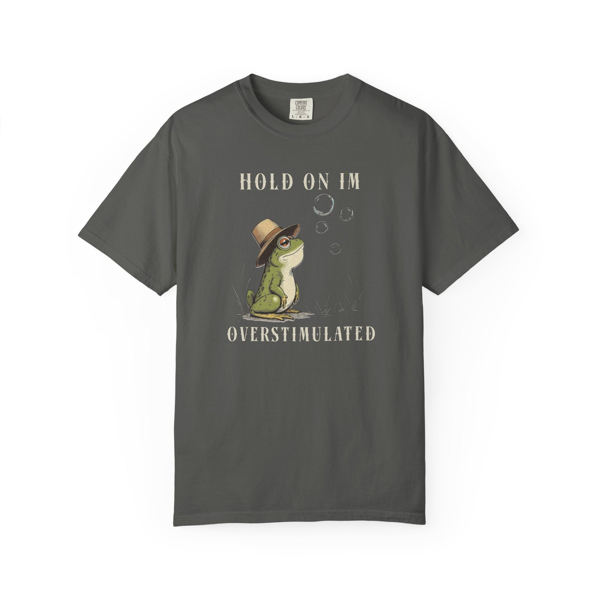 Overstimulated Frog T-Shirt Retro Fun Froggy Meme Shirt Vintage Frog And Toad Aesthetic Frog Lover Gift For Her Birthday Viral Trendy Shirt T-Shirt Printify Pepper S