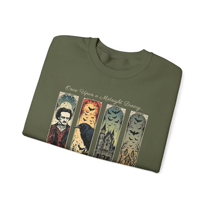 Edgar Allan Poe Sweatshirt The Raven Nevermore Gothic Horror Sweater Dark Academia Macabre Halloween Gift for Book Lovers Birthday Christmas