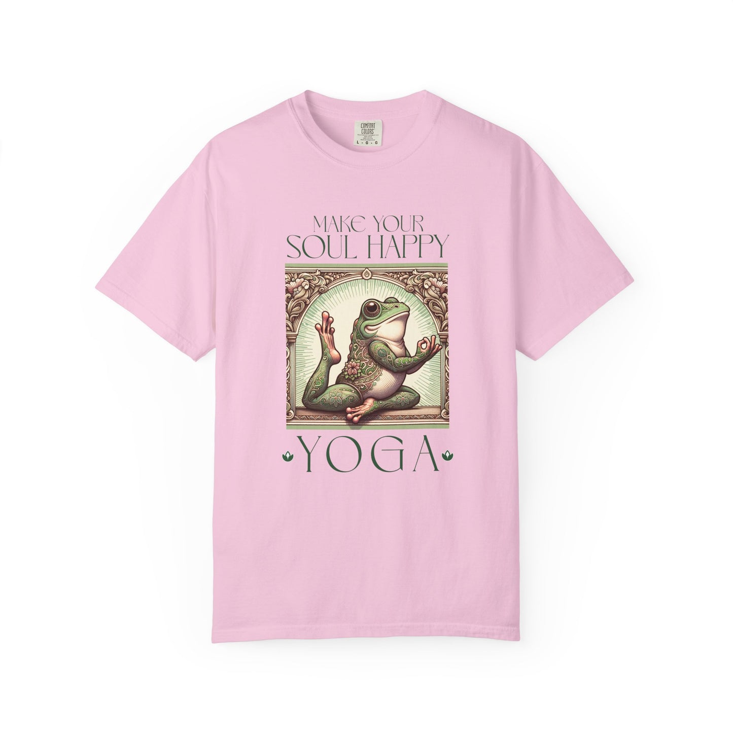 Yoga Frog Make Your Soul Happy Green Unisex T-Shirt, Casual Wear, Highlander Fan Gift, Comfortable Graphic Tee T-Shirt Printify Blossom S