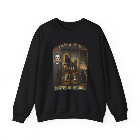 Edgar Allan Poe Sweatshirt The Raven Nevermore Gothic Horror Sweater Dark Academia Macabre Halloween Gift for Book Lovers Birthday Christmas Sweatshirt Printify Black S