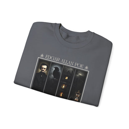 Edgar Allan Poe Sweatshirt The Raven Nevermore Gothic Horror Sweater Dark Academia Macabre Halloween Gift for Book Lovers Birthday Christmas