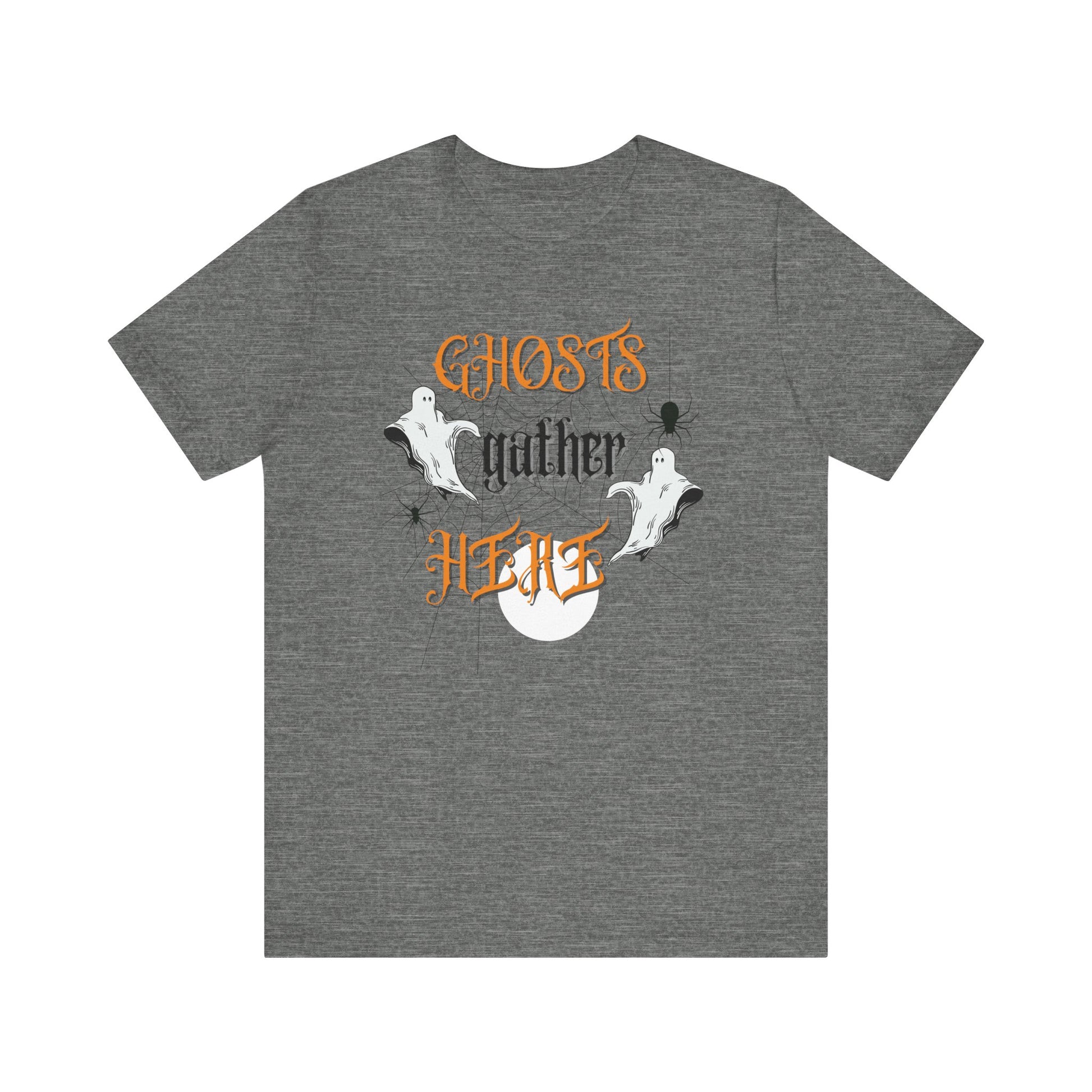 Halloween Ghosts and Spiders & TShirt, Spooky Season Tee,  Trick or Treating Shirt, Halloween Party T-Shirt, Creepy Autumn Style T Shirt T-Shirt Printify Deep Heather XS 